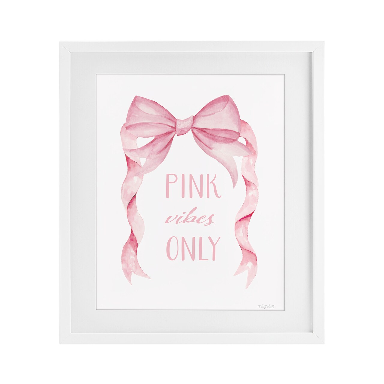 Stupell Industries Feminine Pink Vibes Only Framed Print Under Glass, design by Cindy Jacobs
